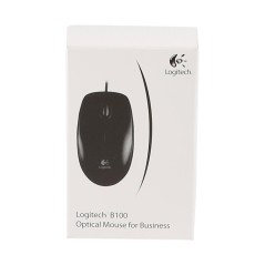 Logitech B100 Optical Wired Mouse - Ergonomic Design for Comfort & Precision - Black